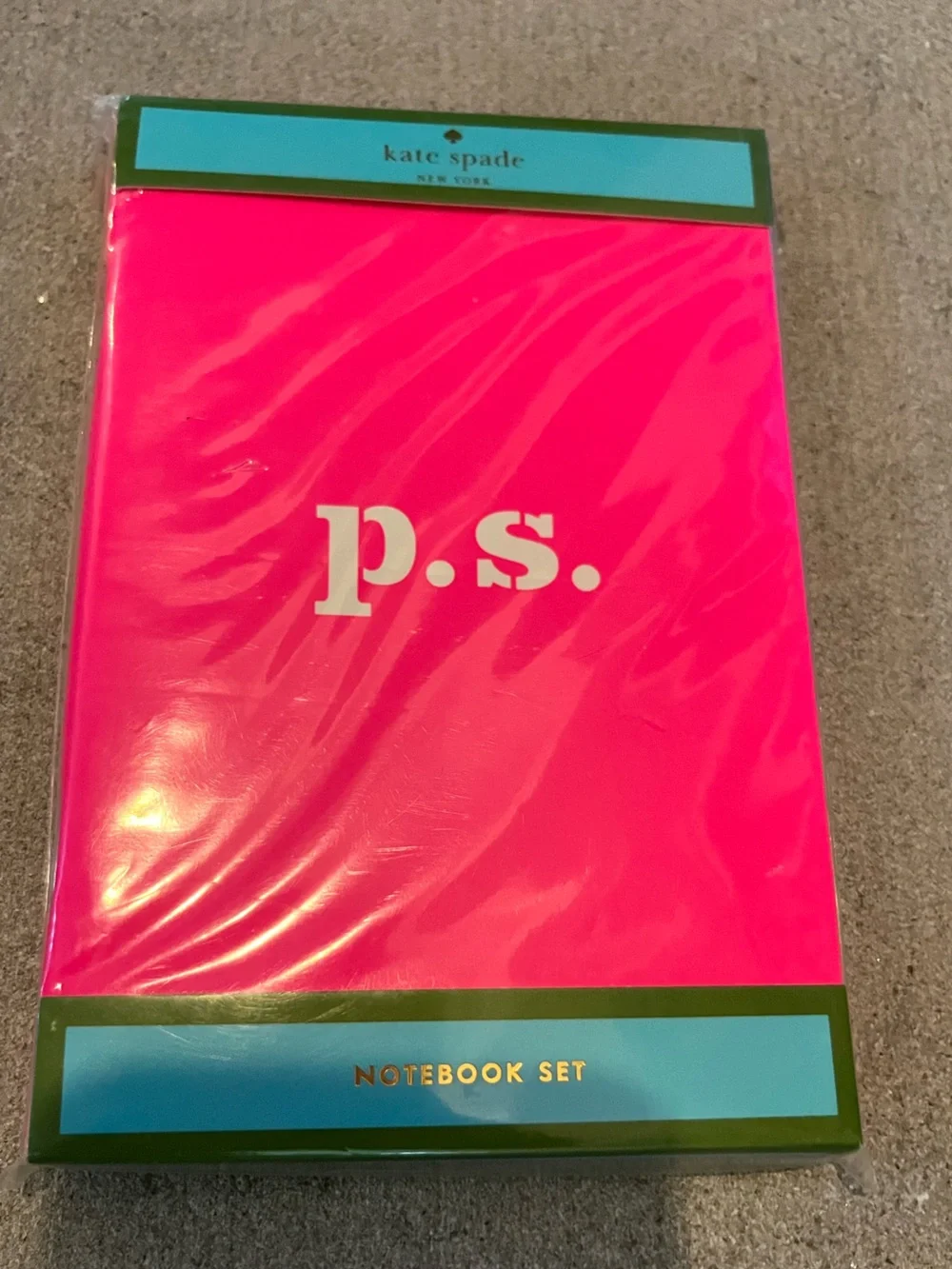 kate spade hot pink and orange notebook set